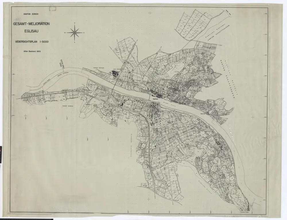 Eglisau: Gesamt-Melioration, alter Bestand 1953; Übersichtsplan