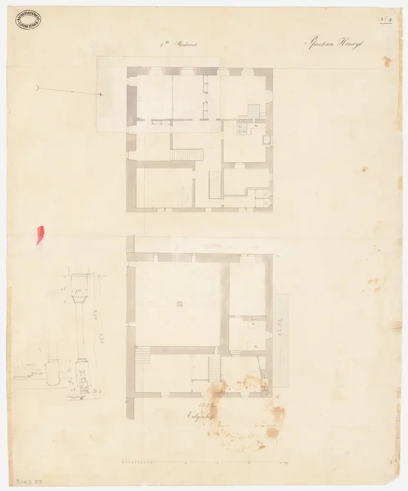 Hinwil: Pfarrhaus, Erdgeschoss und 1. Stock; Grundrisse (Nr. 4)
