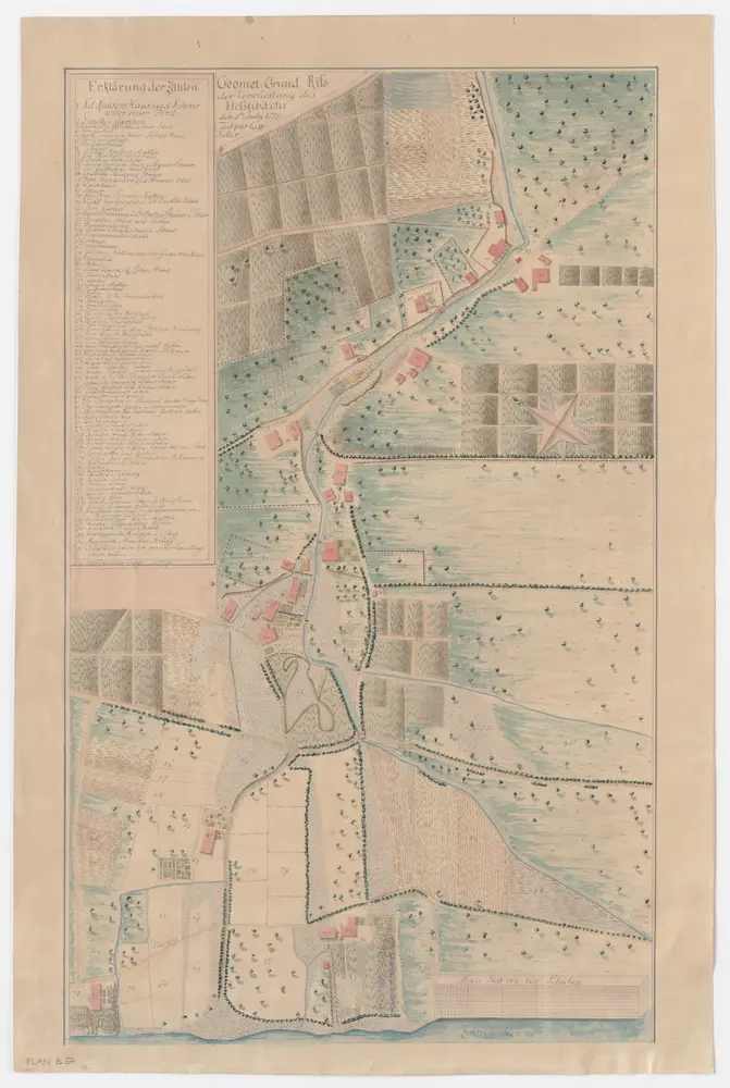 Küsnacht: Überschwemmungsschäden durch den Heslibach am 05.07.1778; Grundriss