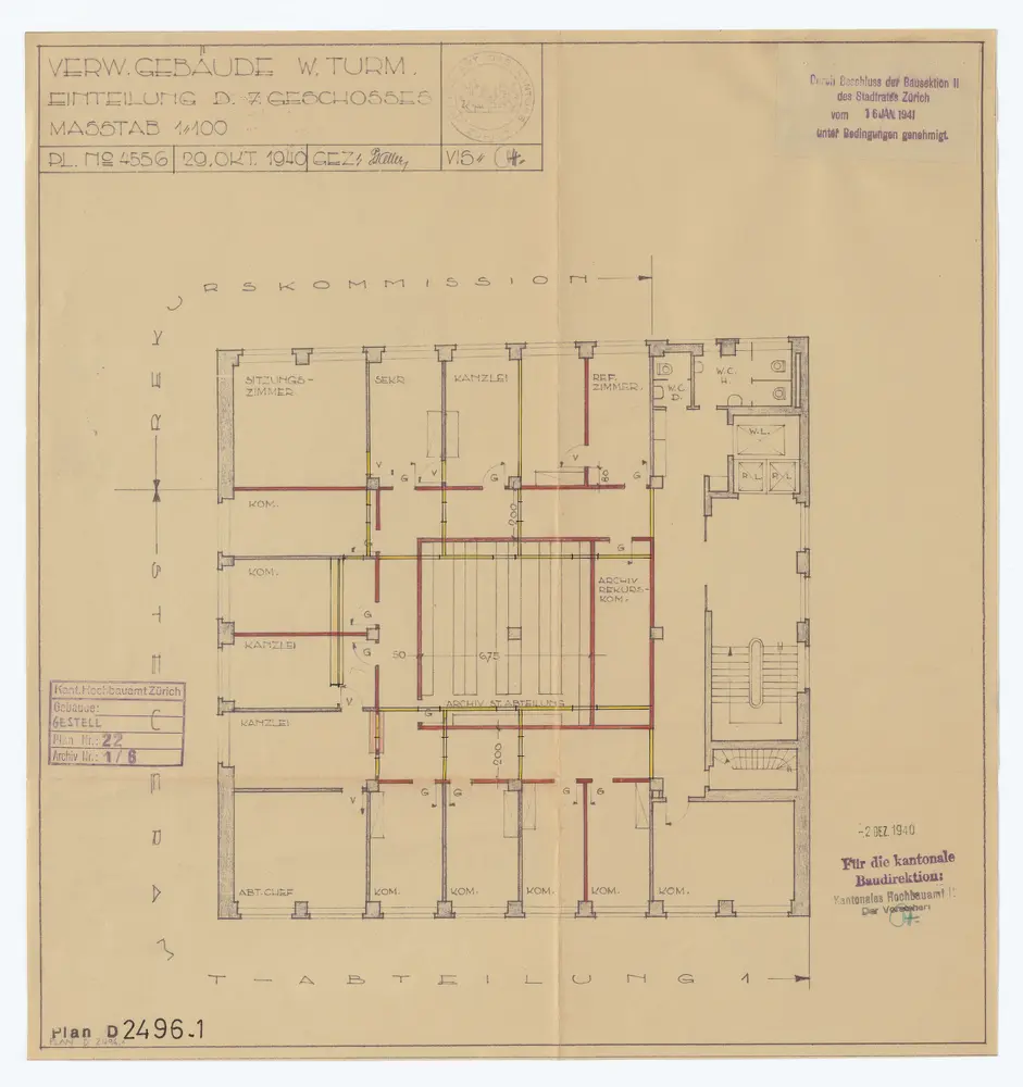 Walche: Turm, Stockwerke; Grundrisse: 7. Stock; Grundriss