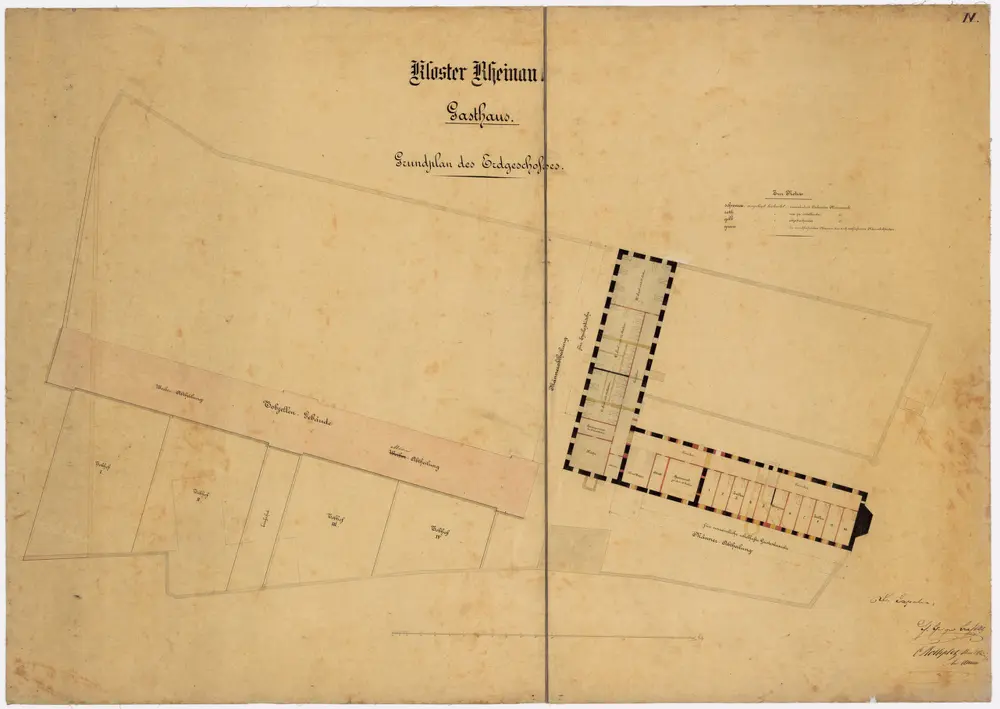 Pflegeanstalt Rheinau: Gasthaus, Erdgeschoss, Grundriss
