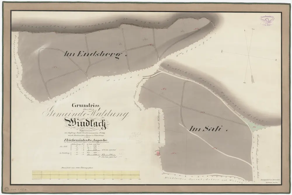 Windlach (später Stadel): Gemeindewaldung Windlach: Ämperg (Endsberg), Sali; Grundriss
