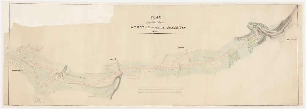 Dürnten, Rüti: Projektierte Strasse von Oberdürnten über Bodmen und Garwyd bis Pilgersteg; Situationsplan (Blatt II)