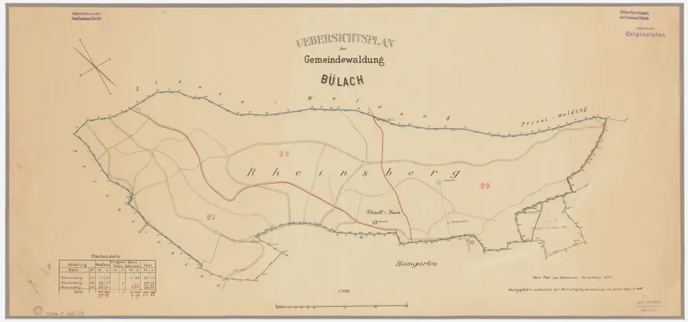 Bülach, Bachenbülach, Hochfelden: Gemeindewaldungen Bülach und Bachenbülach: Bülach: Rhinsberg (Rheinsberg); Grundriss