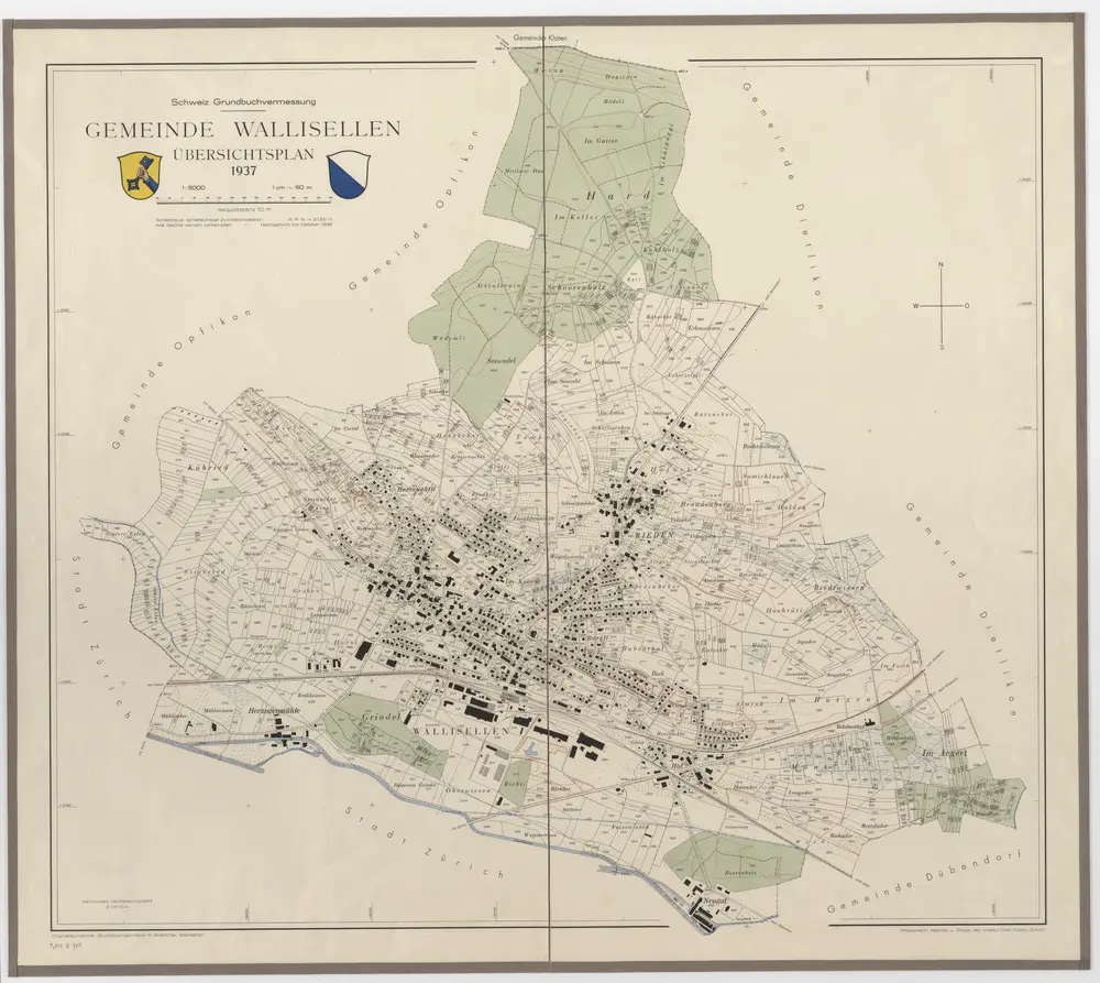Wallisellen: Gemeinde; Übersichtsplan (Schweizerische Grundbuchvermessung)