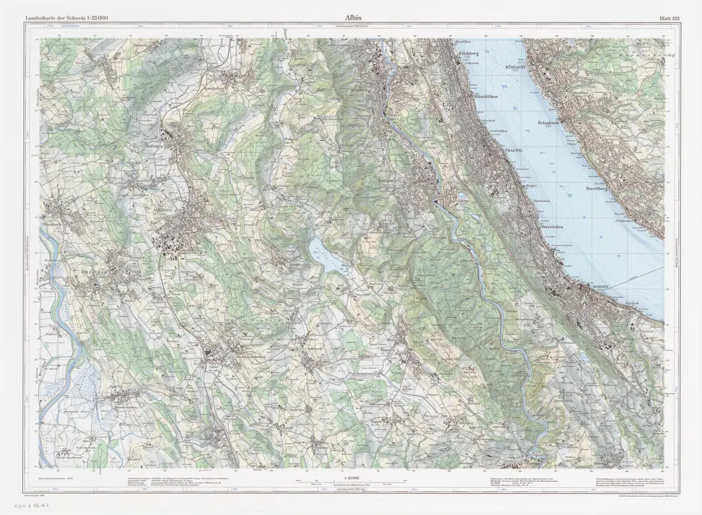 Landeskarte der Schweiz 1 : 25000: Den Kanton Zürich betreffende Blätter: Blatt 1111: Albis