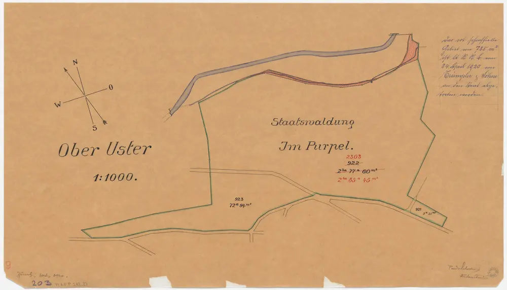 Uster, Seegräben: Staatswaldungen: Uster: Purpel; Grundriss