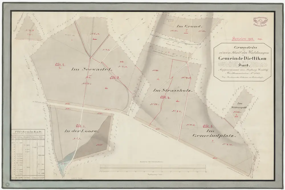 Dietlikon: Gemeindewaldung: Hard mit Strassholz, Grund, Gemeindplatz, Looren, Seewadel; Grundriss