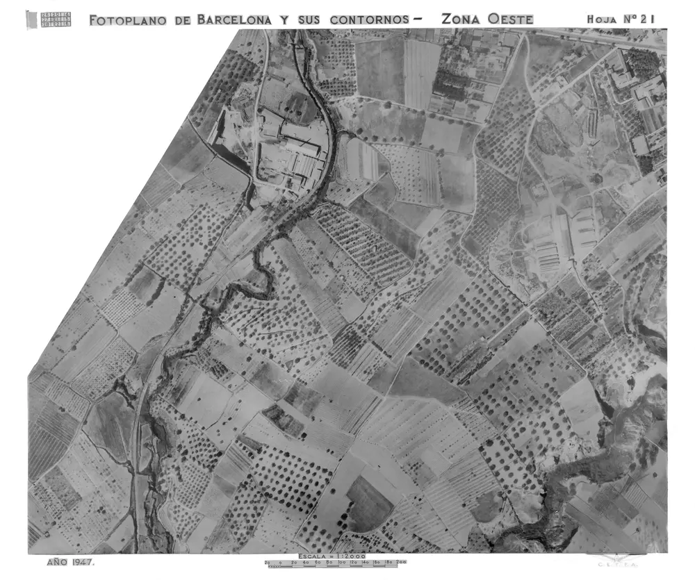 Fotoplano de Barcelona y sus contornos. Zona oeste. Escala 1:2 000