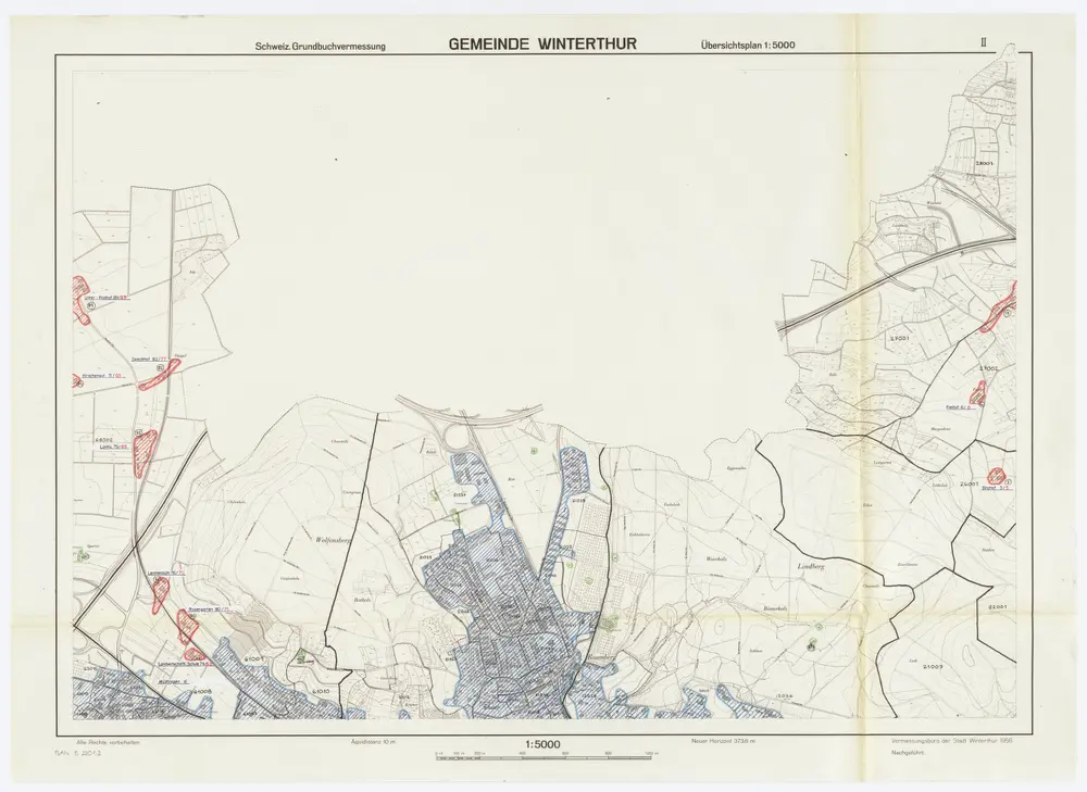 Winterthur: Definition der Siedlungen für die eidgenössische Volkszählung am 01.12.1970; Siedlungskarten: Teilkarte II