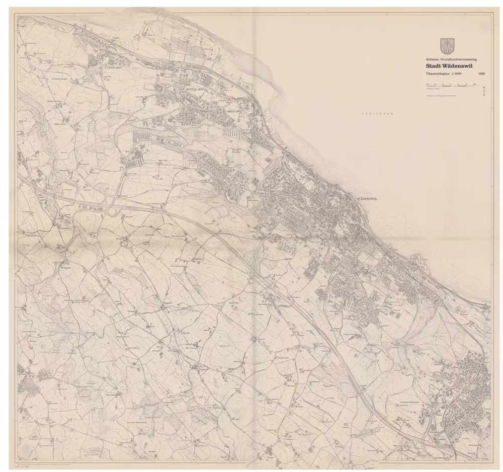 Wädenswil: Gemeinde; Übersichtsplan (Schweizerische Grundbuchvermessung)