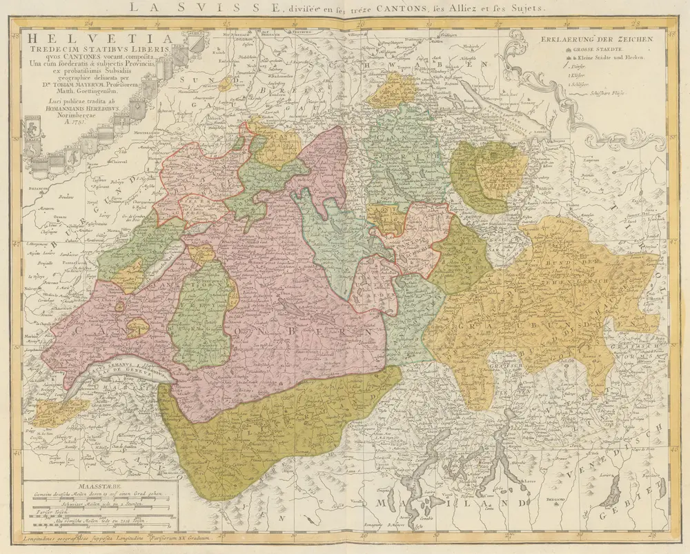 Helvetia Tredecim Statibus Liberis, quos Cantones vocant [...] [Karte], in: Atlas novus Reipublicae Helveticae, S. 11.