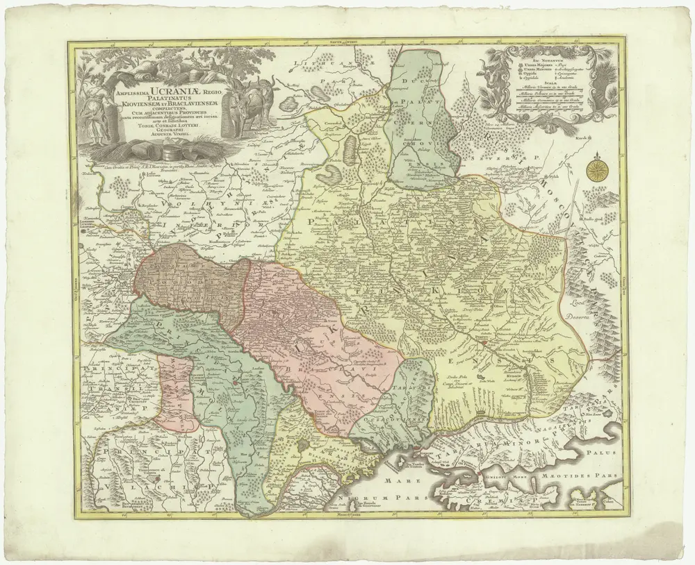 Amplissima Ucraniae regio, palatinatus Kioviensem et Braclaviensem complectens, cum adjacentibus provinciis