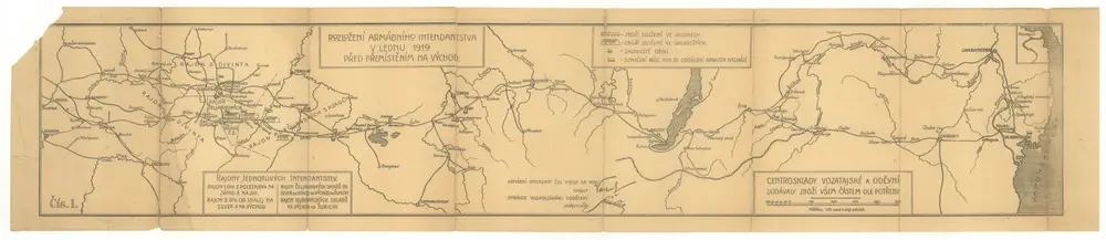 Rozložení armádního intendanstva v lednu 1919 před přemístěním na východ