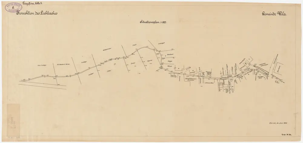 Wila: Bei Wila, Lochbachkorrektion; Situationsplan