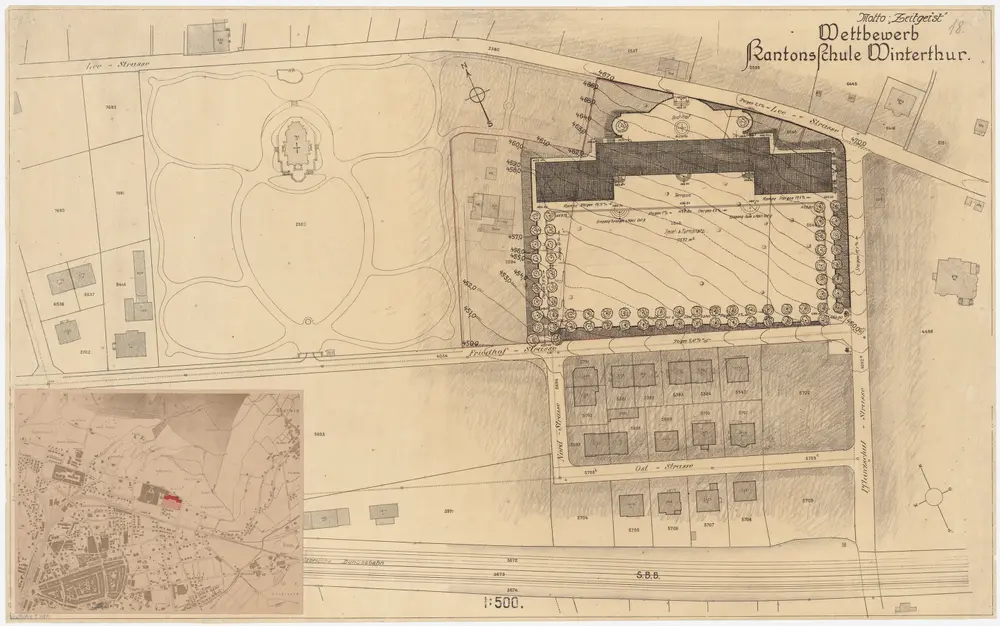 Winterthur: Kantonsschule; Projekt Zeitgeist; Situationsplan