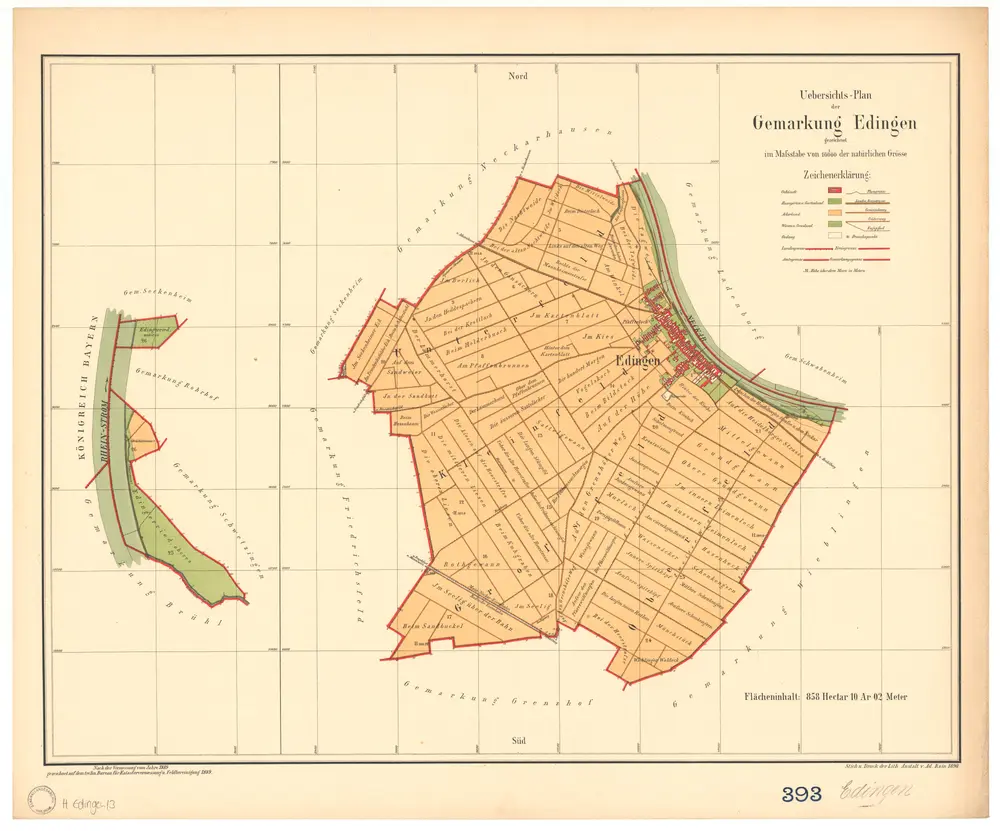 Edingen - Neckarhausen, HD. GLAK H-1 Gemarkungspläne