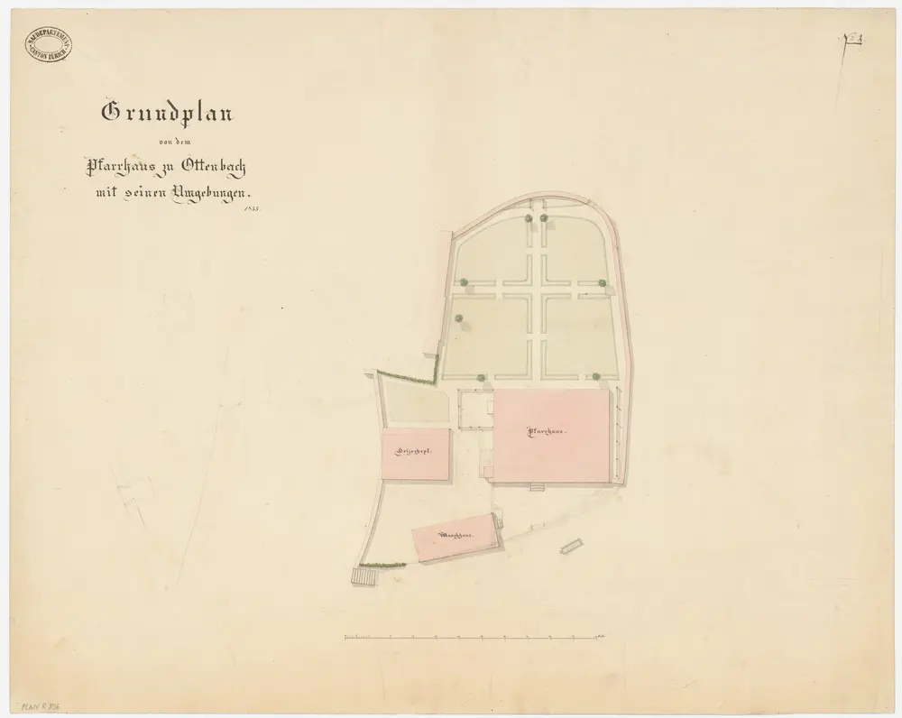 Ottenbach: Pfarrhaus und Umgebung; Grundriss (Nr. 2)