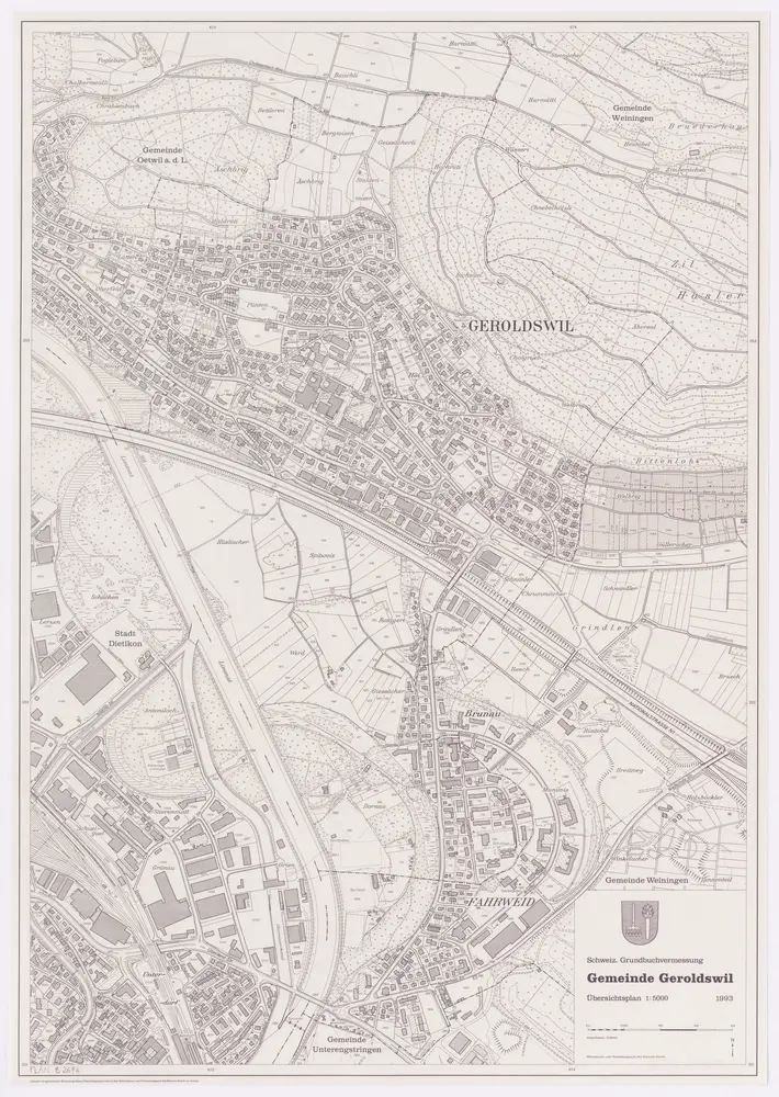 Geroldswil: Gemeinde; Übersichtsplan (Schweizerische Grundbuchvermessung)
