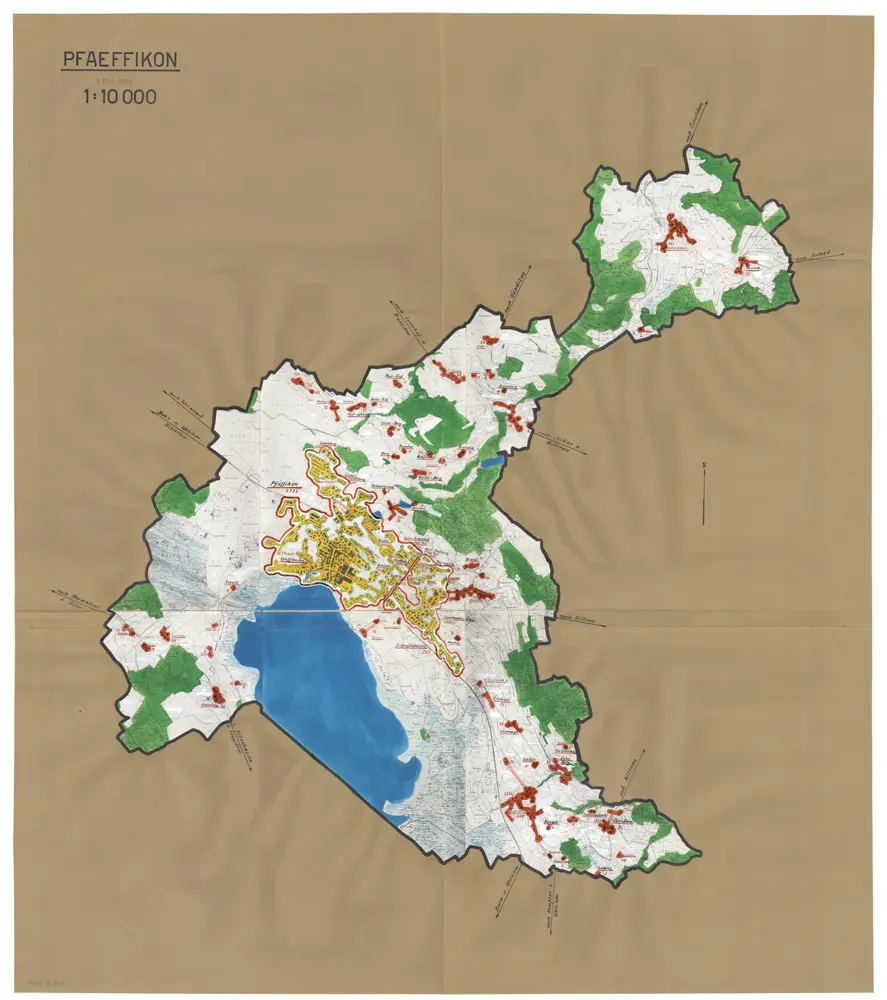 Pfäffikon: Definition der Siedlungen für die eidgenössische Volkszählung am 01.12.1950; Siedlungskarte