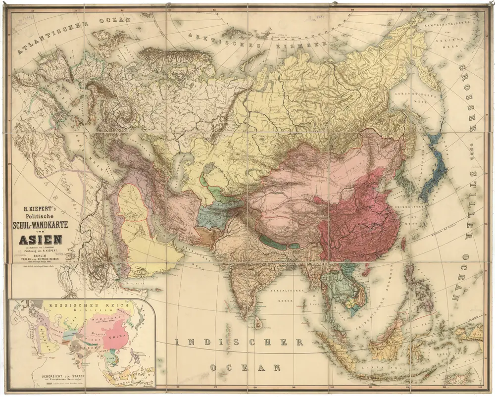 H. Kiepert's Politische Schul-Wandkarte von Asien