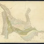 HZAN GA 100_Nr. 273_ : Liebesdorf (Kr. Crailsheim); "Grundriß von Liebesdorf";Jakob Harr, Feldmesser in Dornstatt; Copie durch Geometer Stikel in Egenhausen;ohne Maßstab [50 cm = 1 km];91,5 x 62,5 cm; Norden oben rechts;Papier; Federzeichnung; Flur- und Waldstücke, Häuser in Wasserfarben; Meßgehalt der einzelnen Grundstücke angegeben.