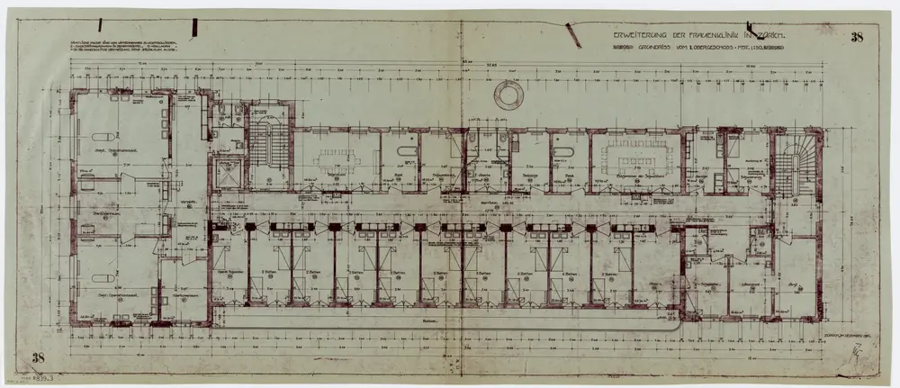 Zürich: Kantonsspital, Erweiterung der Frauenklinik; Grundrisse: 2. Stock