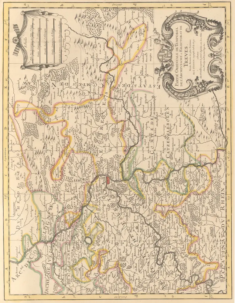 Partie Orientale Du Temporel De L'Archevesché et Eslectorat De Treves. [Karte], in: Atlas nouveau, contenant toutes les parties du monde [...], Bd. 1, S. 200.