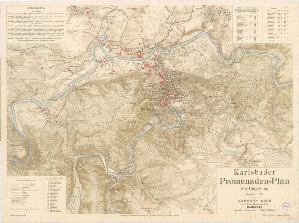 Karlsbader Promenaden-Plan mit Umgebung