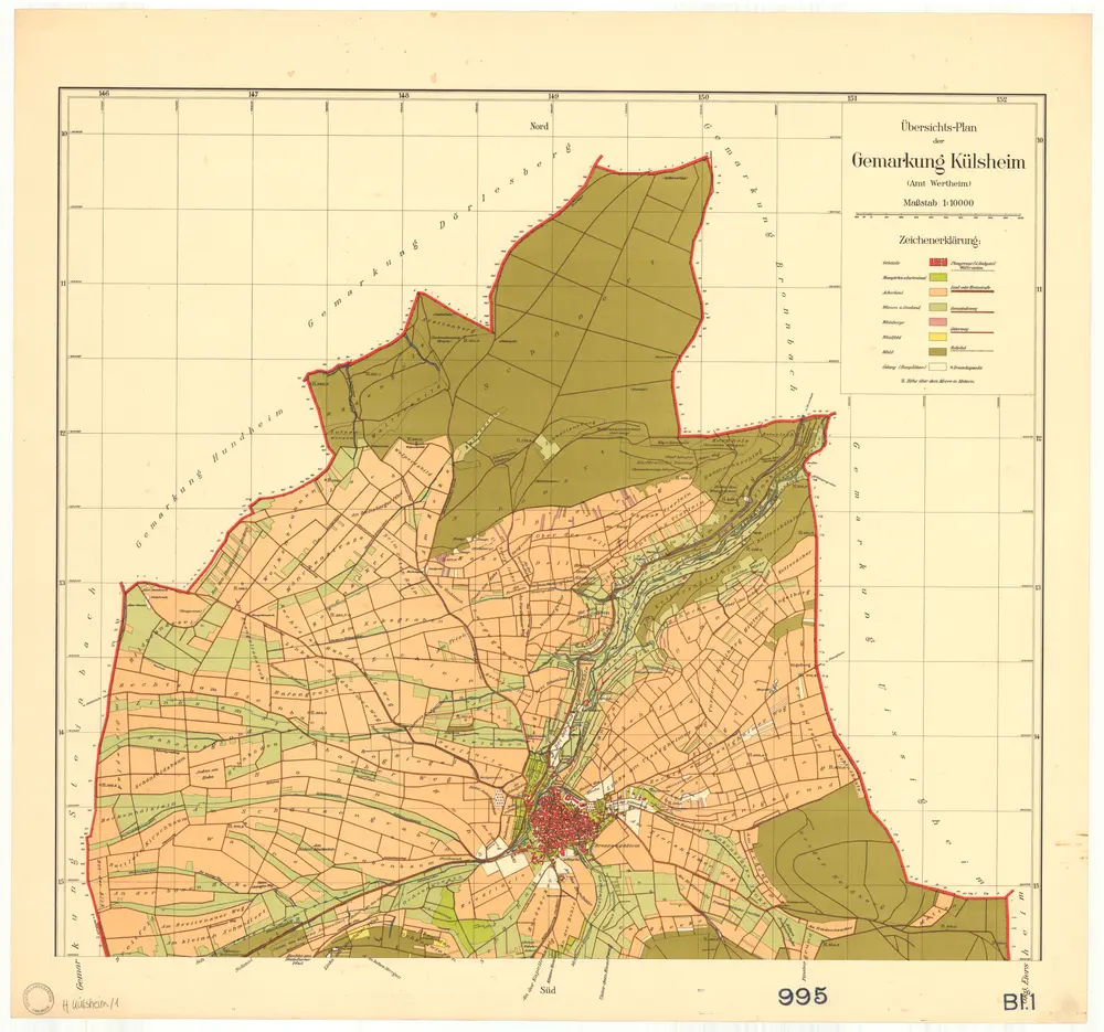 Külsheim, Stadt, TBB. GLAK H-1 Gemarkungspläne