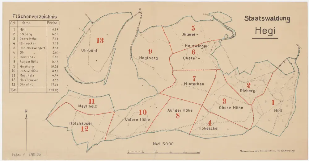 Winterthur, Seen, Oberwinterthur: Staatswaldungen: Winterthur: Höll, Etzberg, Höhwald, Hegiberg, Orbüel (Ohrbühl), Meiliholz, Holzwingerten, Holzhauser; Grundriss