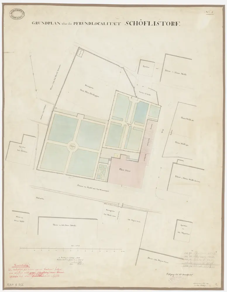 Schöfflisdorf: Pfrundlokalität mit Pfarrhaus; Grundriss (Nr. 2)