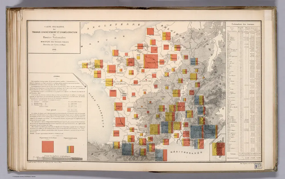 Carte Figurative des Travaux D'Achevement et D'Amelioration des Routes National.