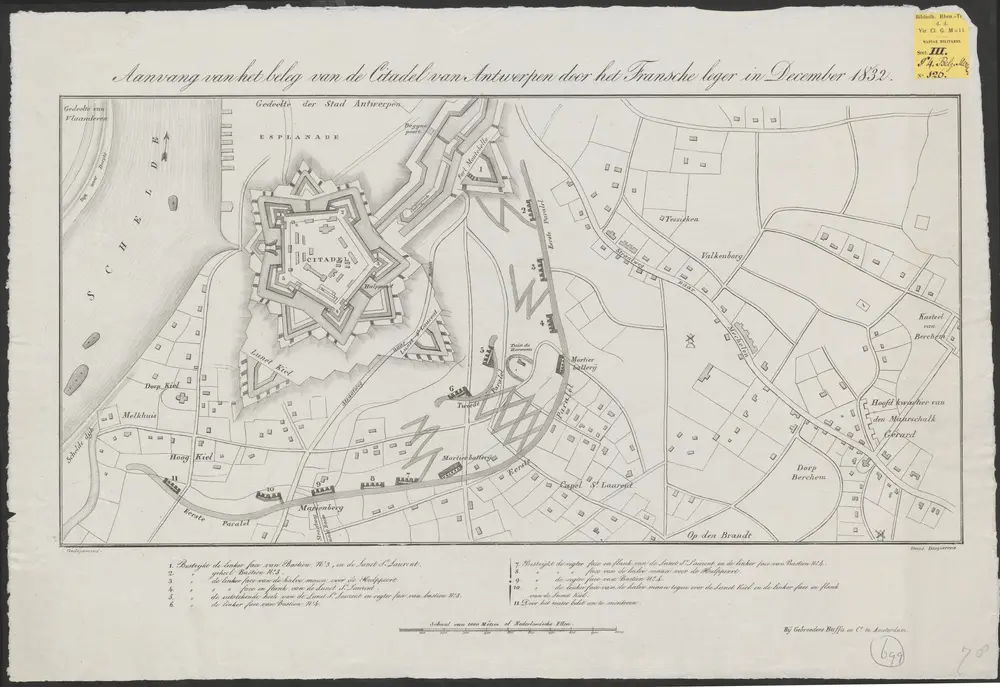 Aanvang van het beleg van de Citadel van Antwerpen door het Fransche leger in December 1832