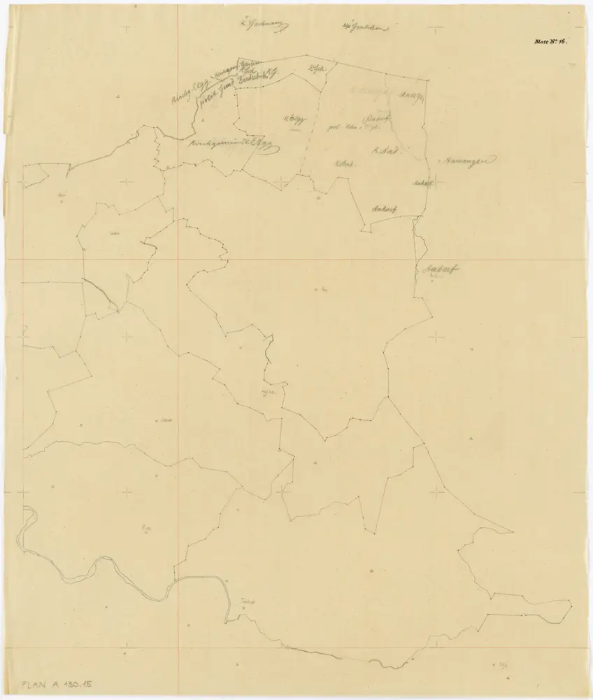 Vorlagen für die Topographische Karte des Kantons Zürich (Wild-Karte): Pausen mit Gemeindegrenzen: Blatt 16: Elgg und umliegende Gemeinden