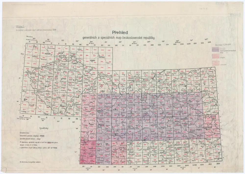 Přehled generálních a speciálních map československé [sic] republiky