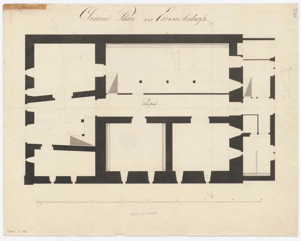 Einsiedlerhof (später Zürcherhof), Limmatquai 4: Erdgeschoss (Pleinpied); Grundriss