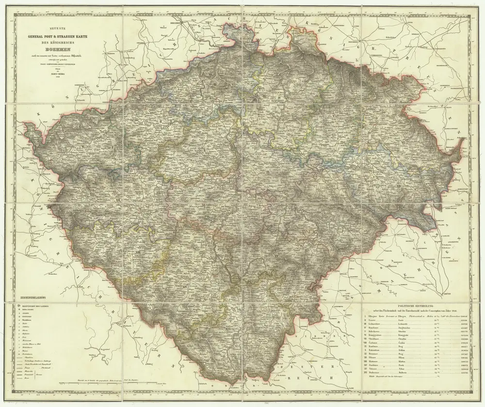 Neueste general Post & Strassen Karte des Königreichs Boehmen