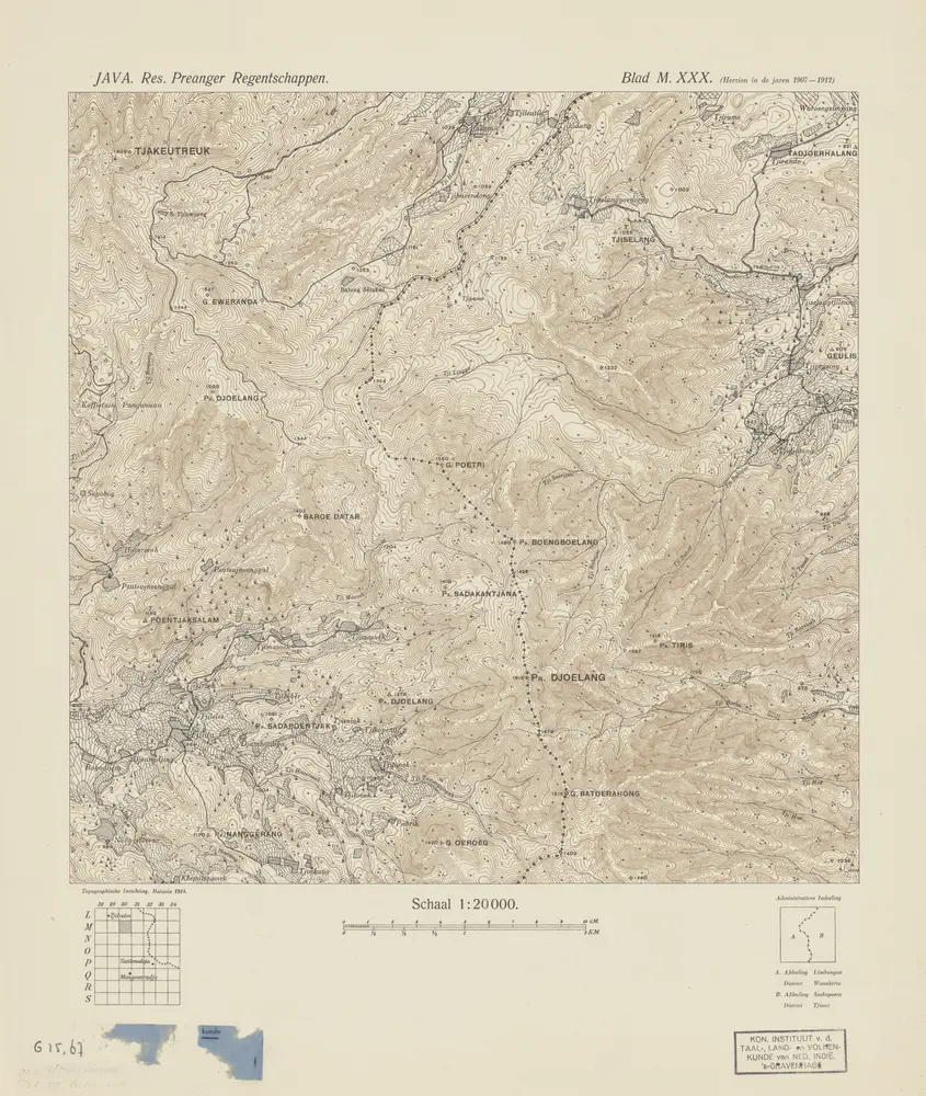 [Tjinta] / Topographisch Bureau, herzien in de jaren 1907-1912