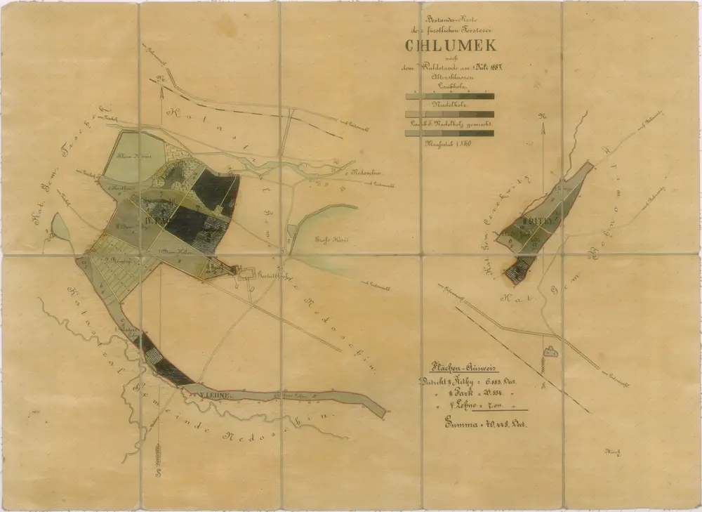 Porostní mapa revíru Chlumek (lesy Park a Řídký)