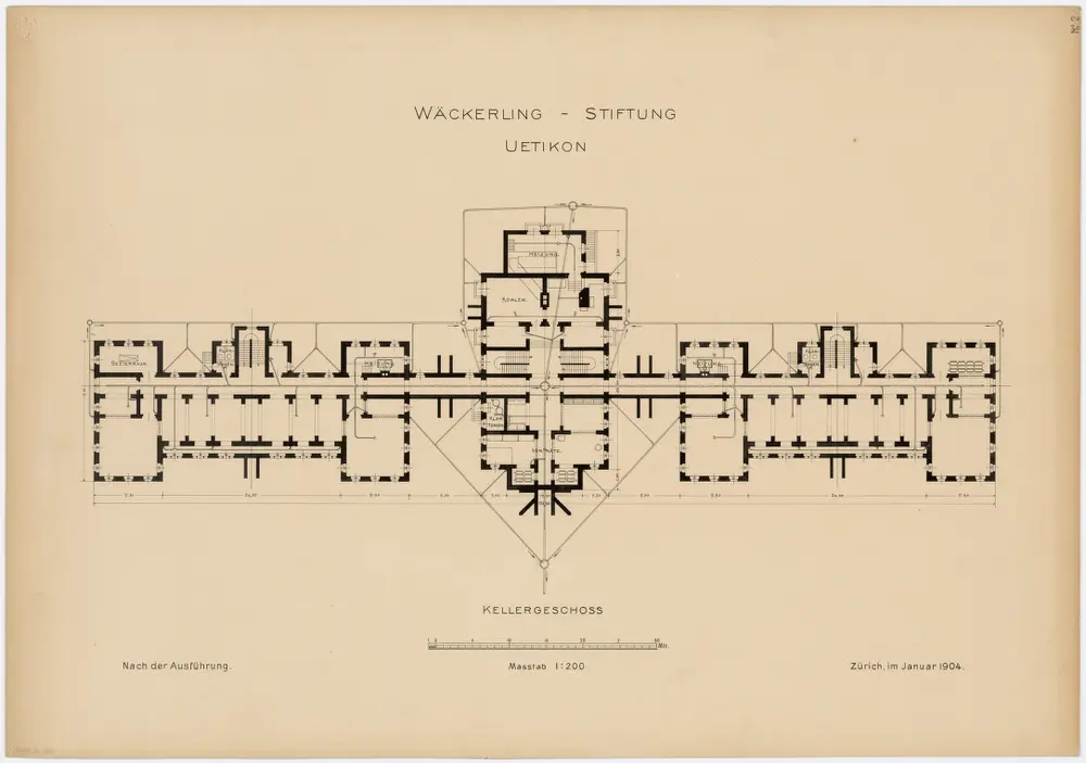 Uetikon am See: Wäckerlingstiftung, Keller; Grundriss