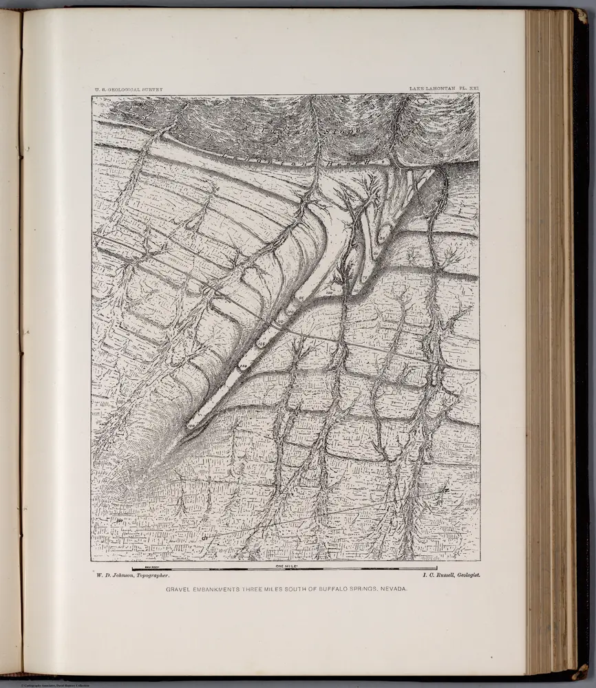 Plate XXI: Gravel embarkments three miles south of Buffalo Springs, Nevada