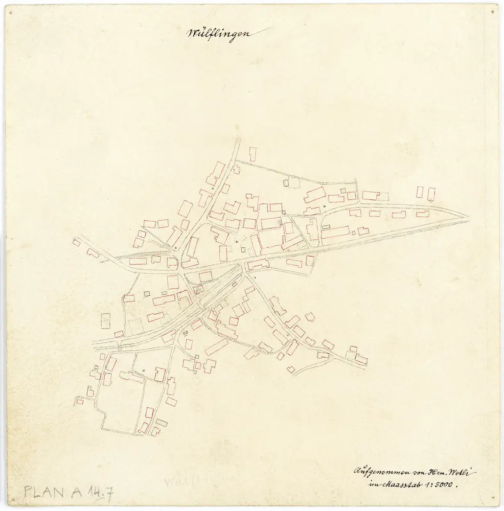 Vorlagen für die Topographische Karte des Kantons Zürich (Wild-Karte): Bezirk Winterthur: Ortsplan: Wülflingen