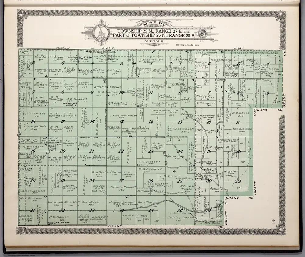 Township 25 N., Range 27 E. and Part of Township 25 N., Range 28 E., Douglas County, Washington.