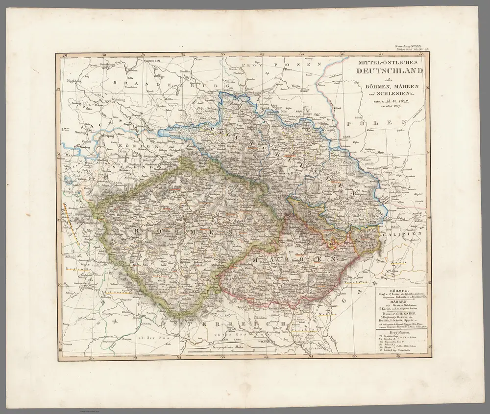 Mittel-ostliches Deutschland oder Bohmen, Mahren und Schlesien &c.
