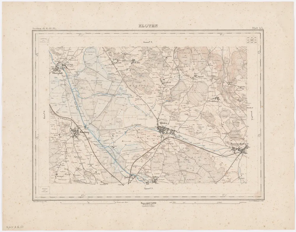 Topographischer Atlas der Schweiz (Siegfried-Karte): Den Kanton Zürich betreffende Blätter: Blatt 43: Kloten