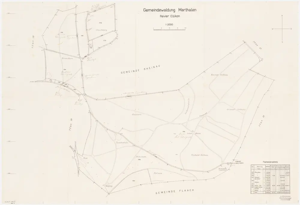 Marthalen: Gemeindewaldung Ellikon am Rhein: Chachberg (Kachberg), Brandhau, Tannhölzli, Oberstöcken, Stöcken, Geissert, Solhau (Sollhau), Felsen; Grundriss