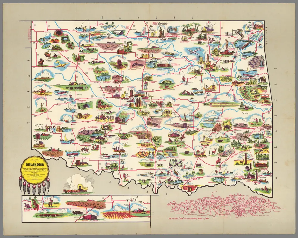 A Pictorial Map of Oklahoma.