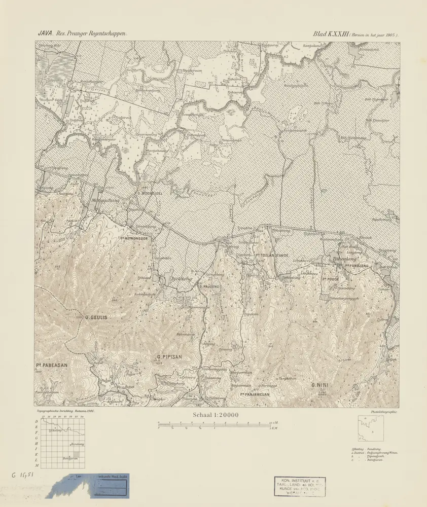 [Tjiheulang] / Topographisch Bureau, herzien in het jaar 1905