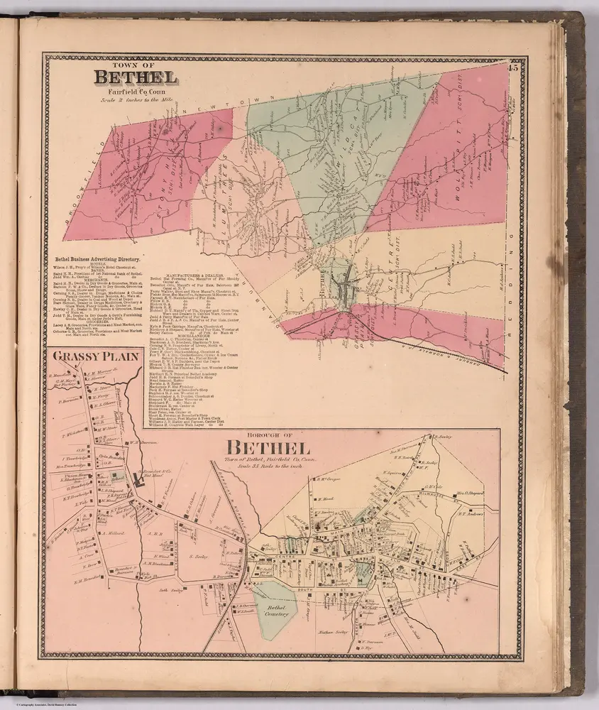 Town of Bethel, Fairfield County, Connecticut.  Grassy Plain, Borough of Bethel.